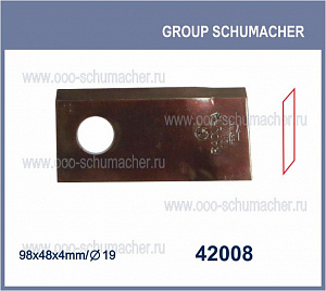 42008 Нож роторный 98*48*4мм. d19 левый